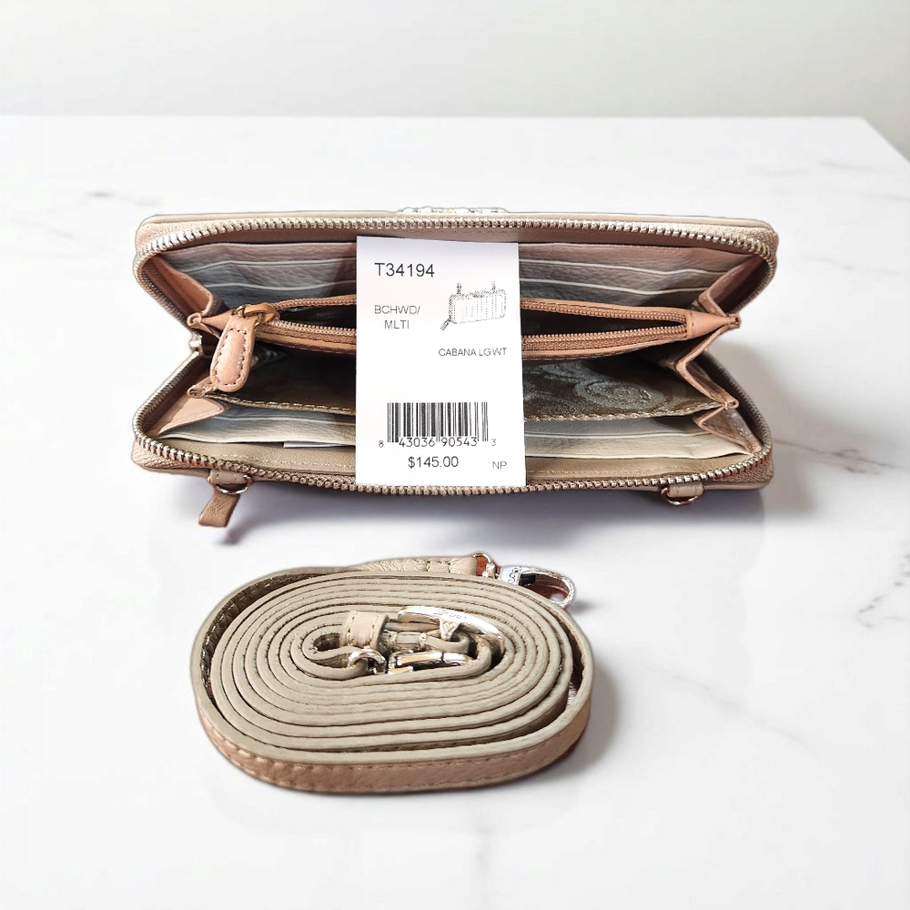 Brighton Gray and Cream Cabana Wallet - Picture 3 of 3